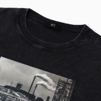 Футболка мужская MIST "Город" из вареного хлопка, цв. черный, р-р L Футболка мужская MIST "Город" из вареного хлопка, цв. черный, р-р L