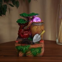 Фонтан "Бочки и лопата" 27х18 см (с подсветкой)