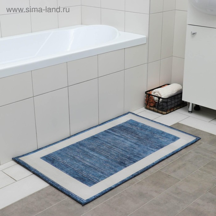 Коврик для дома Доляна &laquo;По-домашнему&raquo;, 60&times;100 см, цвет синий