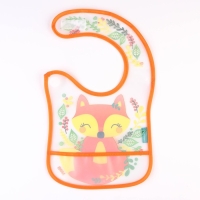 Нагрудник для кормления &laquo;Лисичка Соня&raquo; непромокаемый на липучке, с карманом