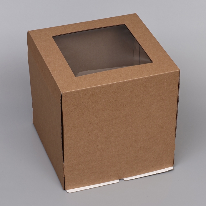 Коробка для торта, с окном, крафт, 30 х 30 х 30 см Коробка для торта, с окном, крафт, 30 х 30 х 30 см