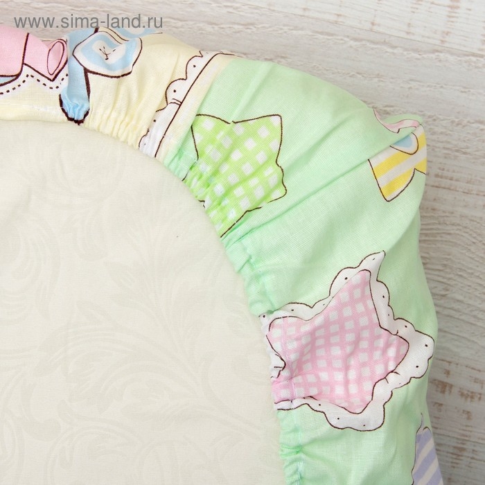 Комплект в кровать "Паровозик звёздочка" 6пр., зелёный, бязь/аэрофайбер, 120г/м, хл100%