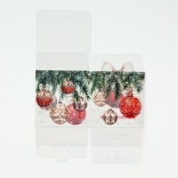 Коробка подарочная новогодняя складная ПВХ, &laquo;Новогодний шар&raquo;, 10 х 10 х 10 см, Новый год