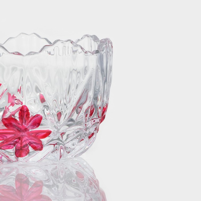 Сахарница стеклянная Доляна &laquo;Венеция листва&raquo;, 300 мл, 10&times;12,5 см, с крышкой