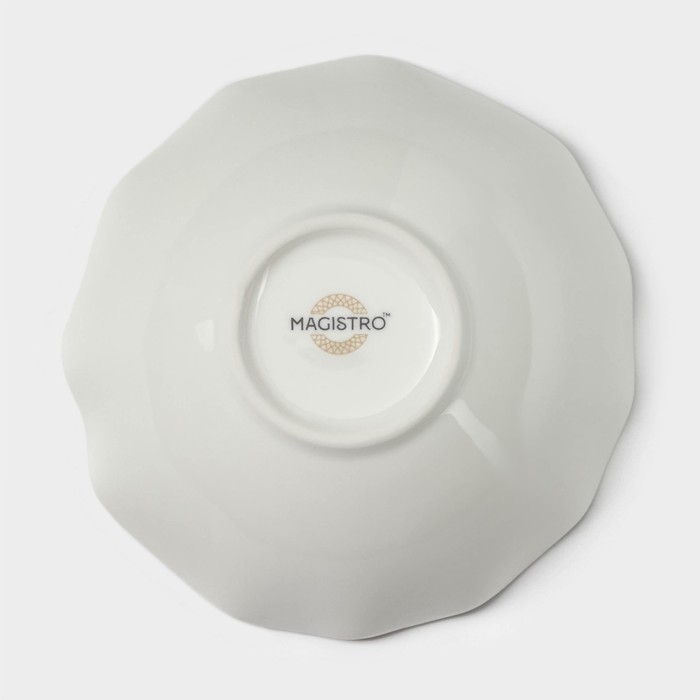 Салатник фарфоровый фигурный Magistro La Perle, 300 мл, d=13 см, цвет белый