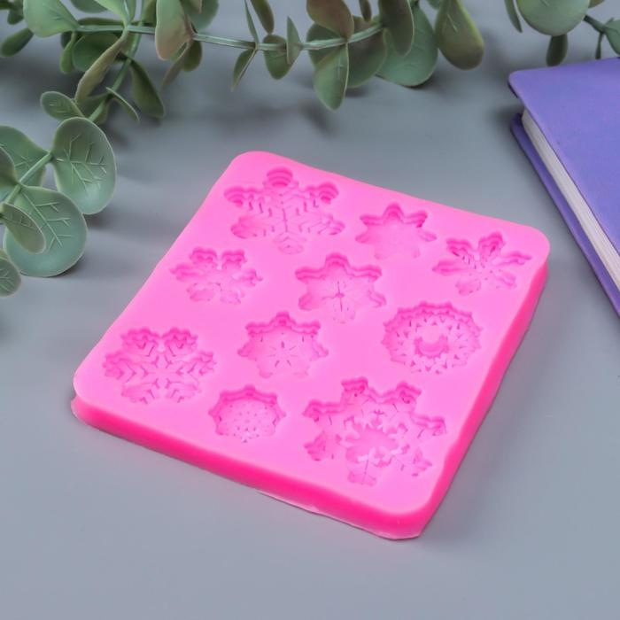 Молд силикон Молд силикон "Снежинки" 10 предметов 9х8х0,8 см