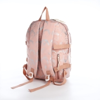 Рюкзак школьный из текстиля на молнии, 4 кармана, цвет розовый
