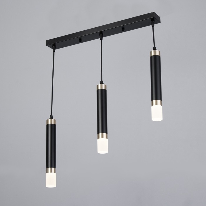 Светильник BayerLux Подвес Светильник BayerLux Подвес "Вартона" 3хLED 18Вт 4000К черный золото 50х4х30-180см