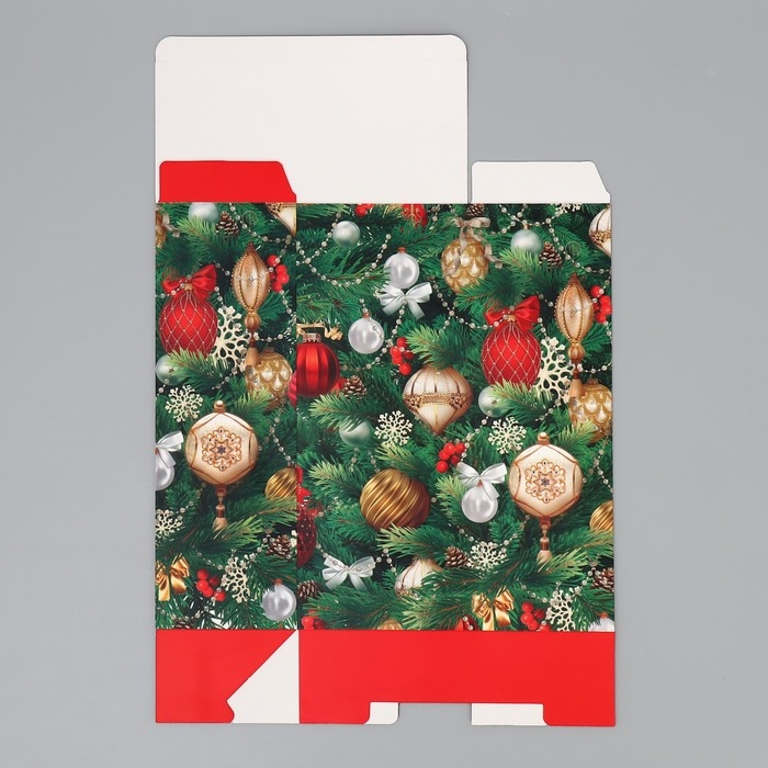Коробка подарочная новогодняя складная &laquo;С Новым годом&raquo;, елочные игрушки, 22 х 30 х 10 см, Новый год