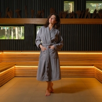 Халат махровый LoveLife "Royal" цвет серый размер 50-52 (L) 100% хлопок, 330 гр/м2