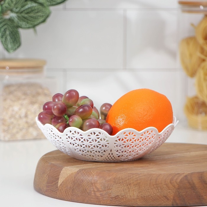 Ваза для хлеба и фруктов «Кубань. Сердце», 18×4,5 см, белый, рисунок МИКС Ваза для хлеба и фруктов «Кубань. Сердце», 18×4,5 см, белый, рисунок МИКС