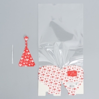 Пакет подарочный с коробкой, упаковка, &laquo;Сердца&raquo;, 9 х 9 х 35 см