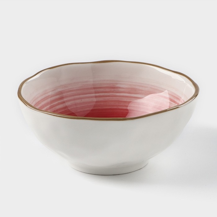 Миска фарфоровая Доляна &laquo;Космос&raquo;, 370 мл, d=13,1 см, цвет красный