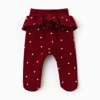 Ползунки детские "Мишка", цвет бордовый, рост 62 Ползунки детские "Мишка", цвет бордовый, рост 62