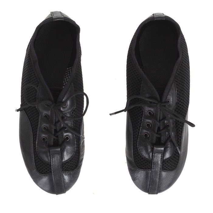 Джазовки &laquo;Спорт&raquo;, натуральная кожа, с сеткой, длина по стельке 23,5 см, цвет чёрный