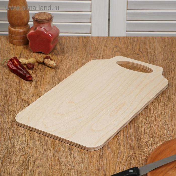 Доска разделочная деревянная "Скоба", ручка вырез, 29&times;18&times;0,8 см