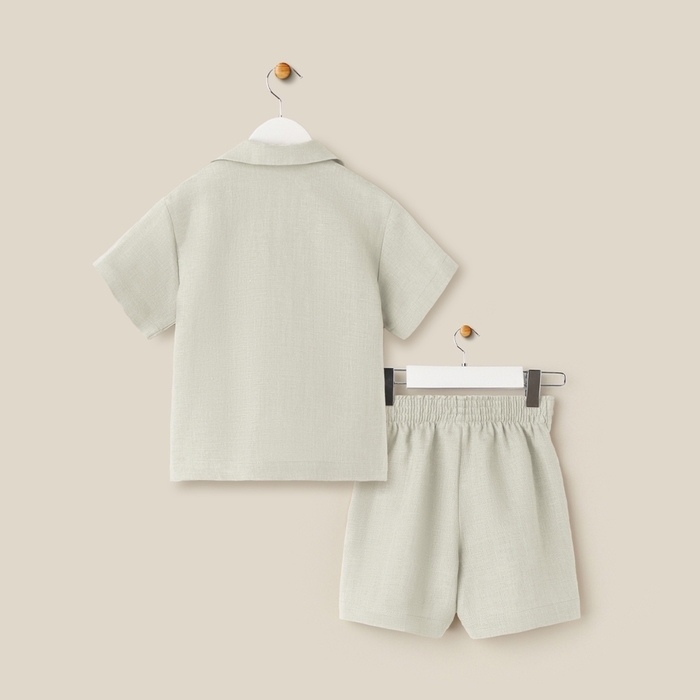 Костюм детский домашний (рубашка и шорты) SL HOME р 32 (110-116), светло-зеленый