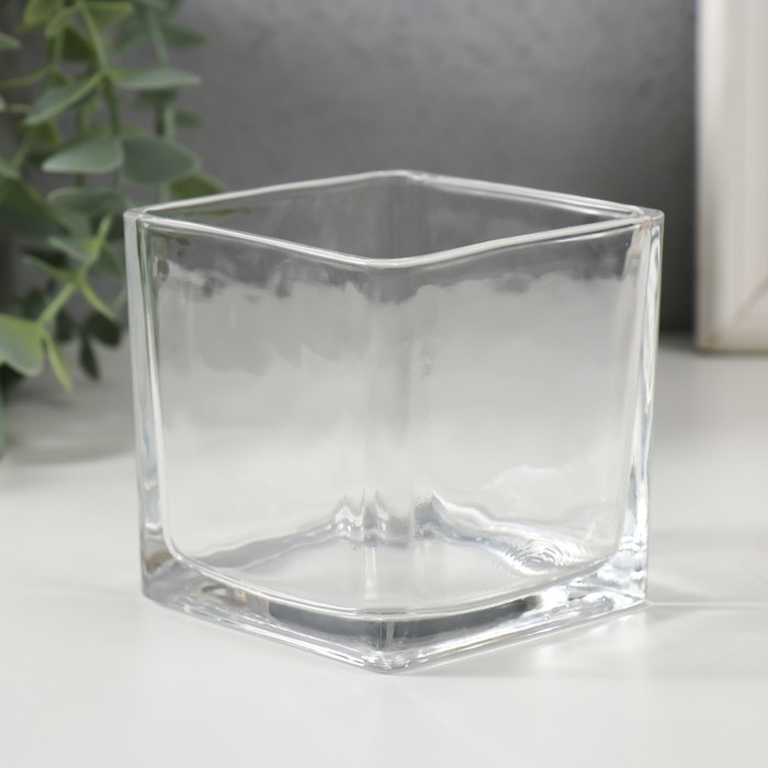Подсвечник стекло на 1 свечу Подсвечник стекло на 1 свечу "Квадратный" прозрачный 8х8х8 см
