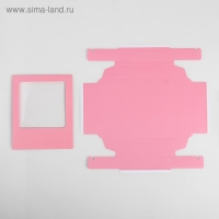 Коробка под 9 конфет с обечайкой, розовый, 14,5 х 14,5 х 3,5 см