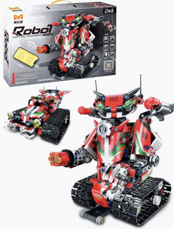 Конструктор Робот Трансформер 2в1 Красный 703 детали