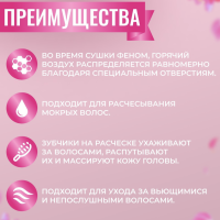 Расчёска массажная, широкая, вентилируемая, 8,5 x 20,5 см, PVC коробка, цвет чёрный/розовый Расчёска массажная, широкая, вентилируемая, 8,5 x 20,5 см, PVC коробка, цвет чёрный/розовый