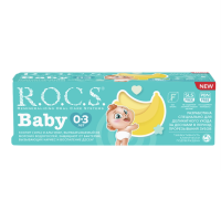 Зубная паста детская R.O.C.S. Baby Нежный уход Банановый микс, 0&ndash;3 лет, 45г