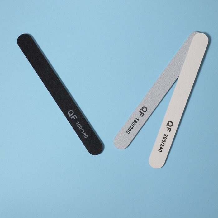 Пилки - наждаки, абразивность 100/180, 180/200, 200/240, 18 см, 3 шт, цвет чёрный/серый/белый Пилки - наждаки, абразивность 100/180, 180/200, 200/240, 18 см, 3 шт, цвет чёрный/серый/белый