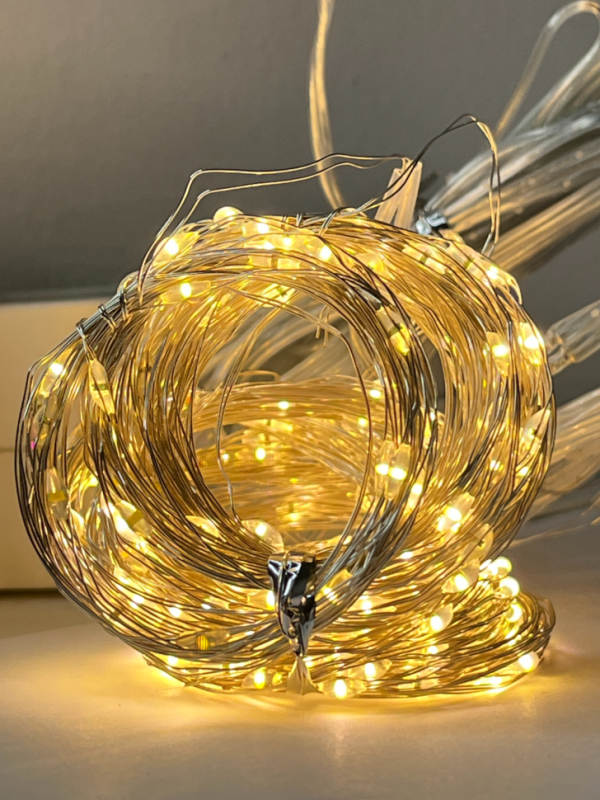 Гирлянда новогодняя штора  3 х 3 м золотая