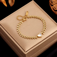 DIEYURO 316L браслет из нержавеющей стали золотого цвета с подвесками в форме сердца для женщин DIEYURO 316L браслет из нержавеющей стали золотого цвета с подвесками в форме сердца для женщин