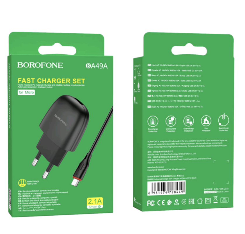 СЗУ BA49A Micro USB 2.1A Fast charge
