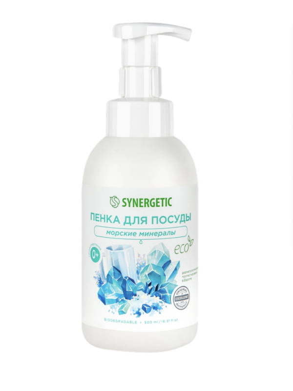 Пенка для мытья посуды SYNERGETIC Морские минералы, 500мл
