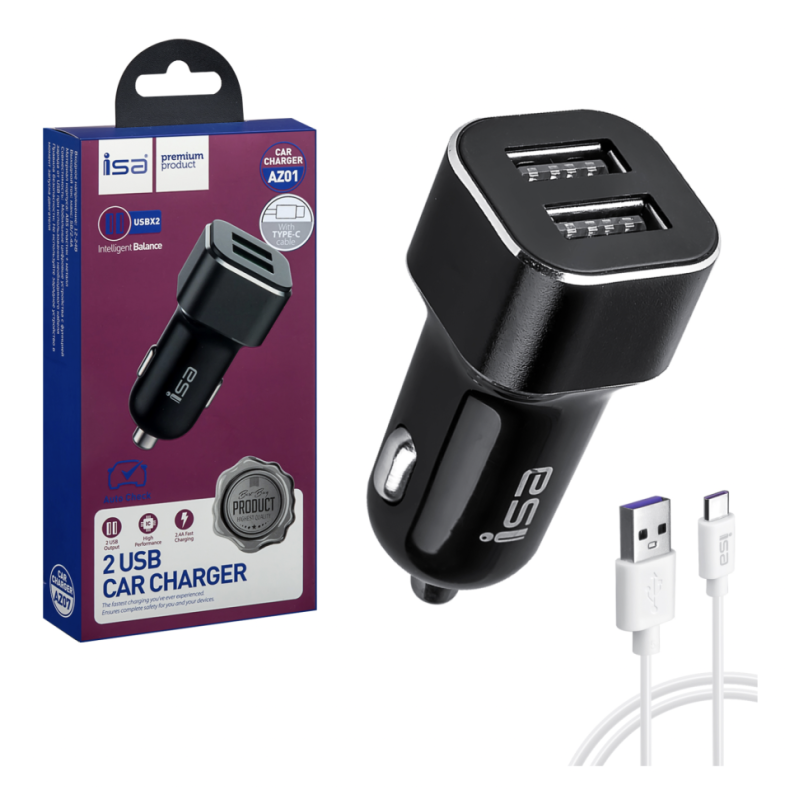 АЗУ Type-C на 2 USB 2.4A