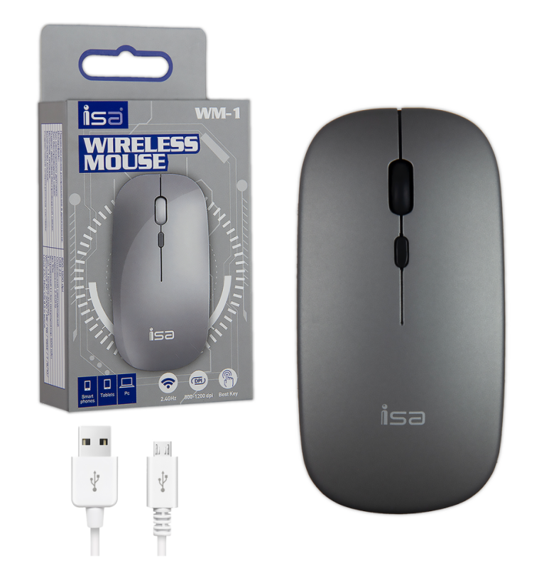 Беспроводная оптическая мышь WM-1 ISA серебро Беспроводная оптическая мышь WM-1 ISA серебро