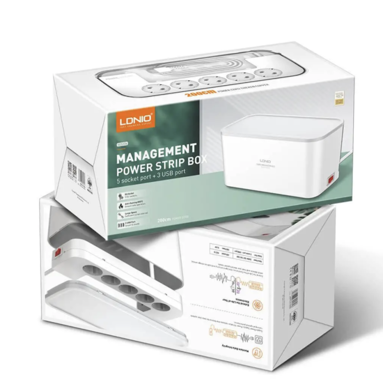 Сетевой фильтр на 5 розеток + 3 USB 2M 2500W