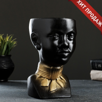 Кашпо - органайзер "Негритянка" черное, 1,3л / 14х20х12см Кашпо - органайзер "Негритянка" черное, 1,3л / 14х20х12см