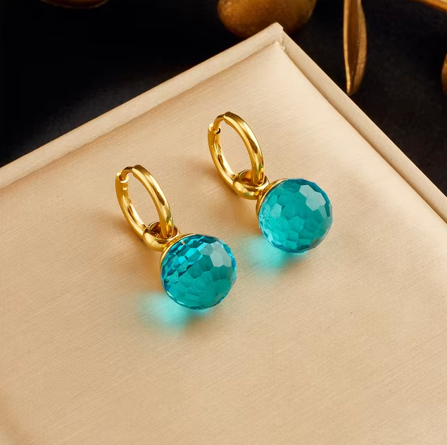 DIEYURO 316L Роскошные синие и зеленые бусины из нержавеющей стали для женщин