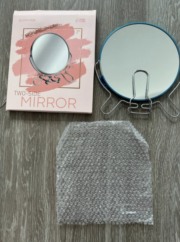 Зеркало настольное - подвесное &laquo;Круг&raquo;, двустороннее, с увеличением, d зеркальной поверхности 16 см, цвет серебристый