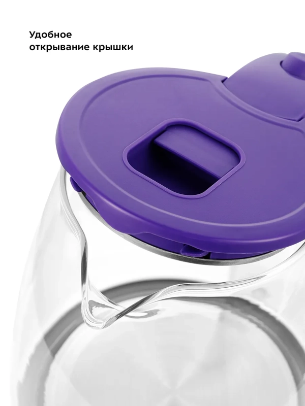 Чайник электрический стеклянный с подсветкой КТ-6167