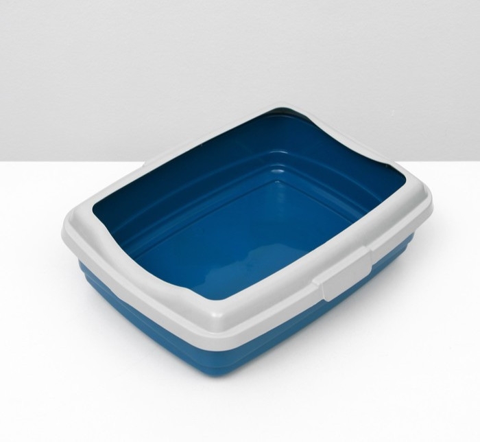 Лоток большой с бортиком Atlantis "Стандарт", 43 х 33 х 12,5 см, синий