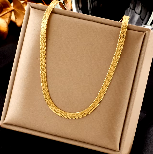 Женская цепочка-чокер из нержавеющей стали, золотистого цвета