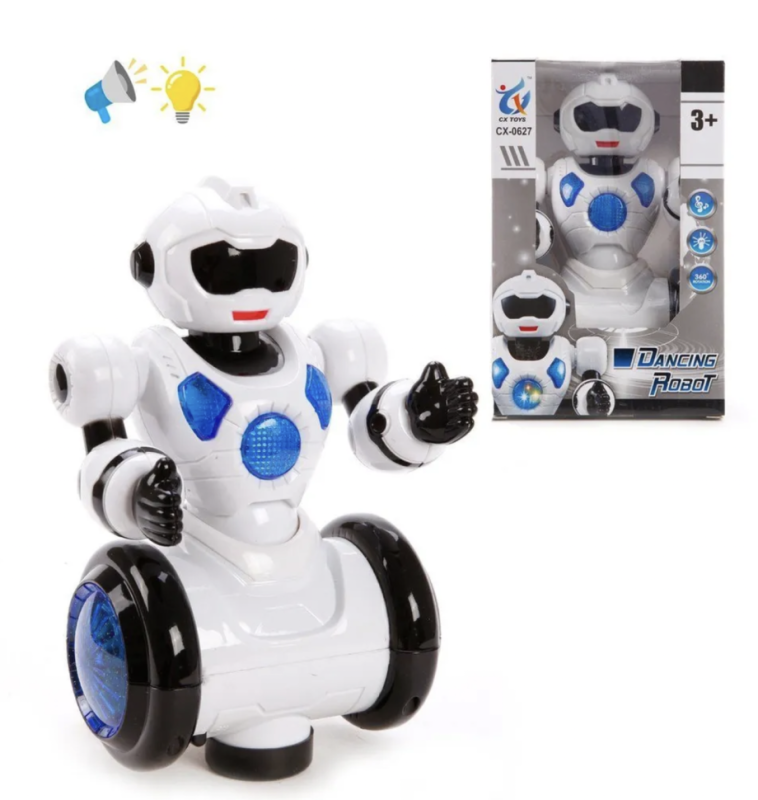 Робот игрушечный детский светящийся, со звуком