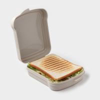 Бутербродница RICCO, 17x13x4.2 см, с декором Панини