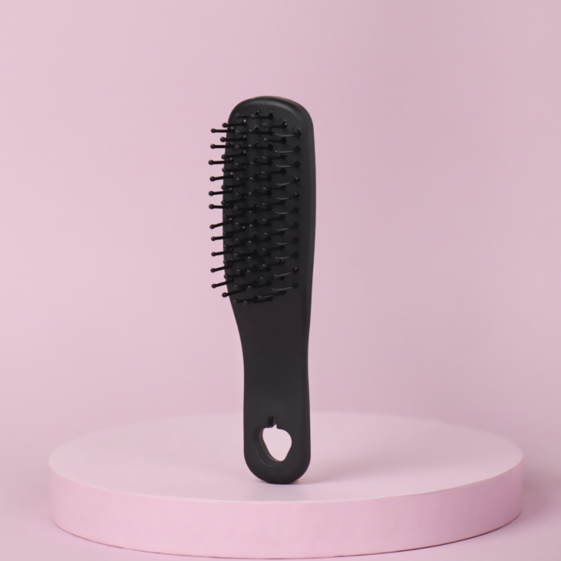 Расчёска-мини массажная, 3,5 x 13,2 см, цвет чёрный