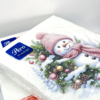 Салфетки бумажные Pero Prestige "Милый снеговик" 20л