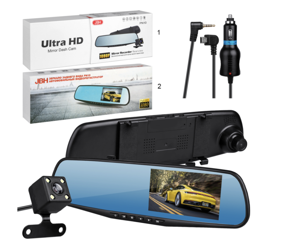 Видеорегистратор 4.3"2 камера с Режим помощи парковки PN10