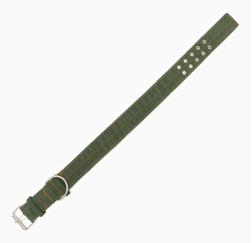 Ошейник четырехслойный, 80 х 4,9 см, ОШ 65-75 см, полиэстер, зелёный