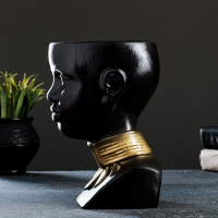 Кашпо - органайзер "Негритянка" черное, 1,3л / 14х20х12см Кашпо - органайзер "Негритянка" черное, 1,3л / 14х20х12см