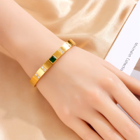 DIEYURO 316L нержавеющая сталь геометрический зеленый кристалл ожерелье браслет серьги для женщин (полный комплект)