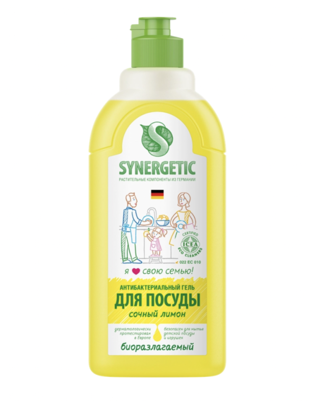 Средство для мытья посуды SYNERGETIC Лимон, 500мл