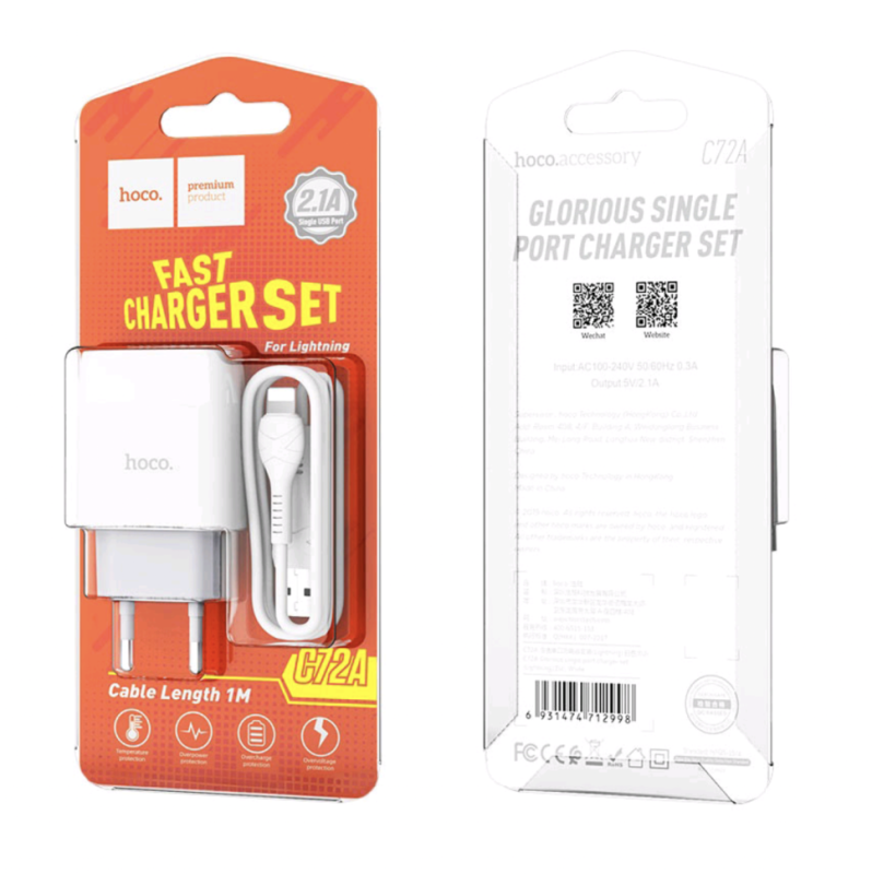 СЗУ C72A Lightning на 1 USB 2.1A